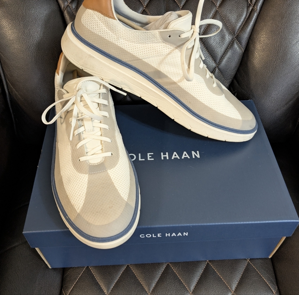 Cole Haan Men's White and Tan Sneakers